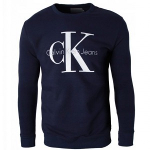 Calvin Klein-sötétkék kerek nyakú pulóver Calvin Klein-sötétkék kerek nyakú pulóver